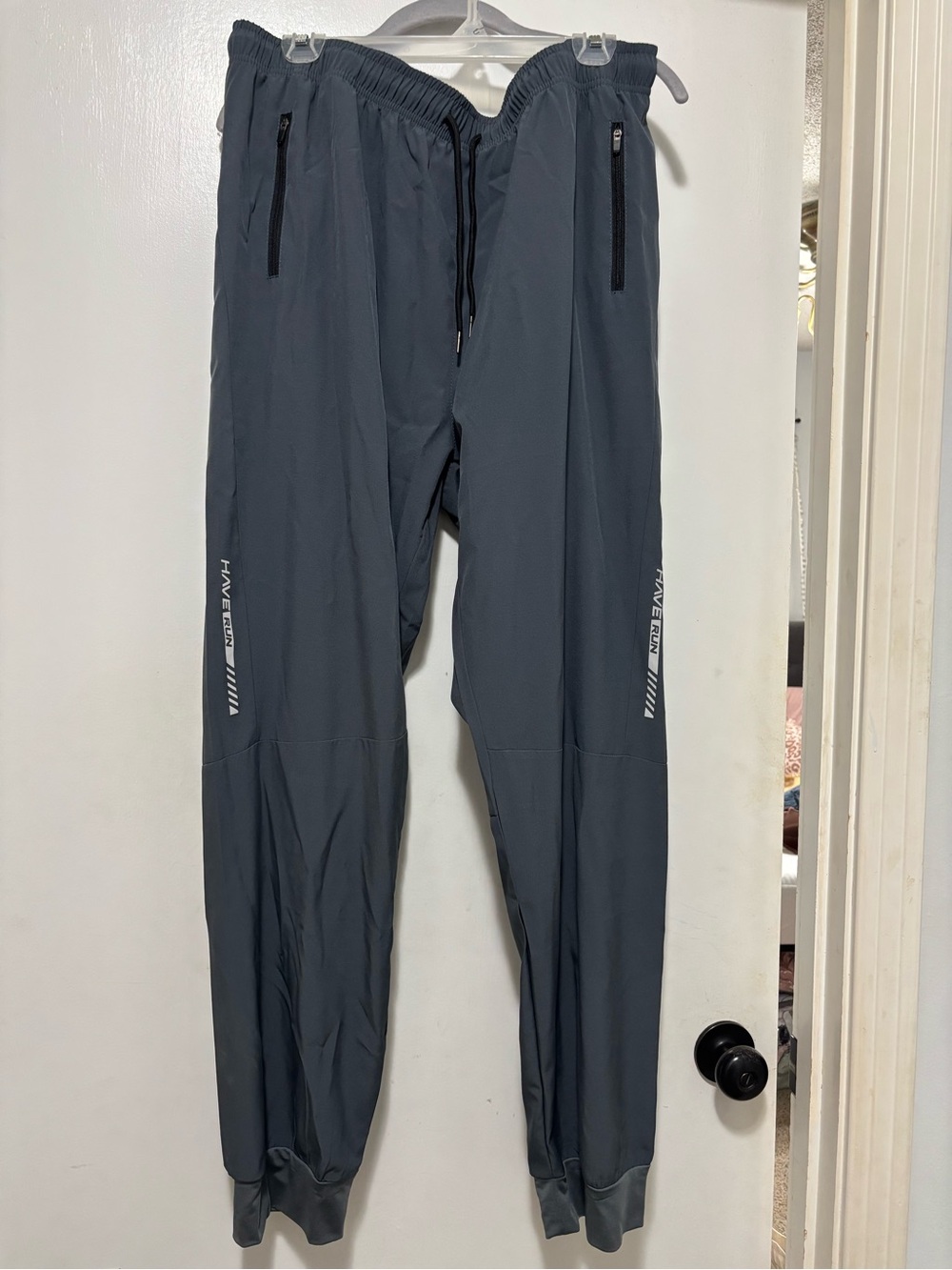 SHEIN Men's Dark Gray Jogger Sweatpants with Zipper Pockets